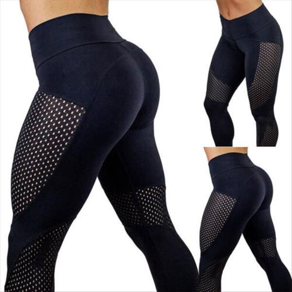 

women sports pants high waist fitness leggings running gym stretch trousers drop shipping good quality, Black