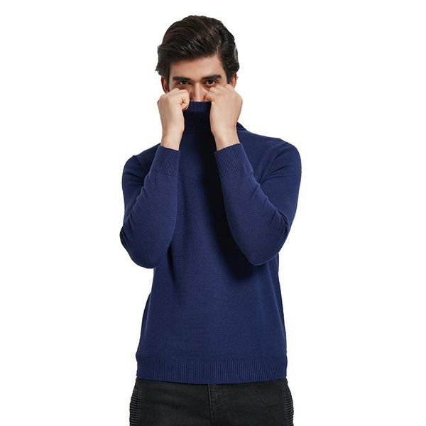 

autumn winter turtleneck wool men pullover warm solid comfortable long sleeve clothes knitted casual male sweater drop shipping, White;black