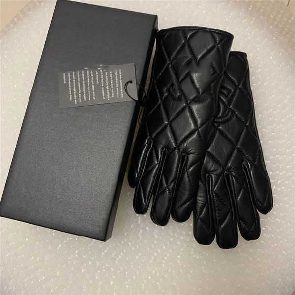 

high-quality winter leather gloves and wool touch screen rabbit fur cold - resistant warm sheepskin fingers, Blue;gray