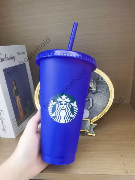 

starbucks mermaid goddess 24oz/710ml plastic tumblers transparent cups drinking juice straw cup magic coffee mugs color changing mugpbyv