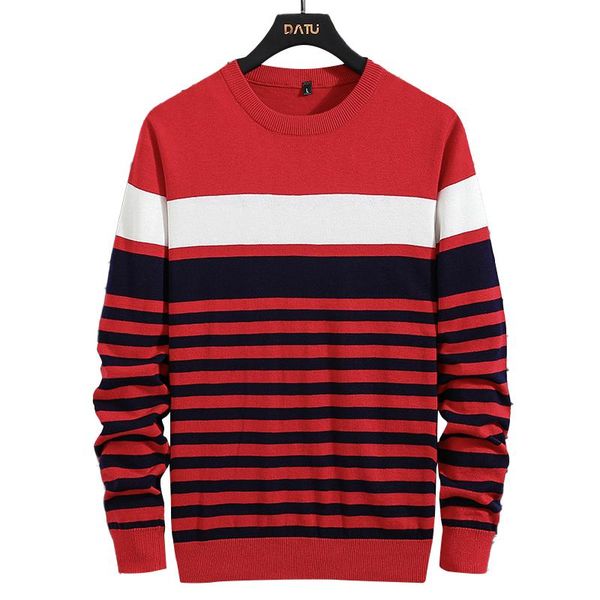 

men's new autumn/winter jacket full cotton stripe fashion casual multi-color joker wear sweater series size ,l,xl,xxl,xxxl, White;black