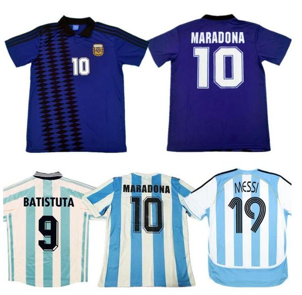 

98 retro argentina maradona soccer jersey 78 86 96 98 2006 crespo j.zanetti batistuta messi riquelme kempes crespo ancient football shirt, Black;yellow