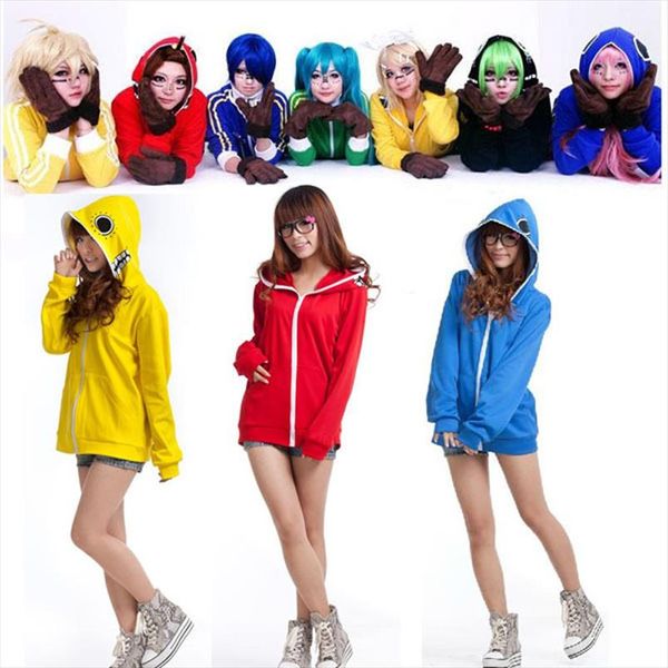 

vocaloid cosplay matryoshka megurine hoodie miku coat vocaloid candy color jacket drop shipping good quality, Black