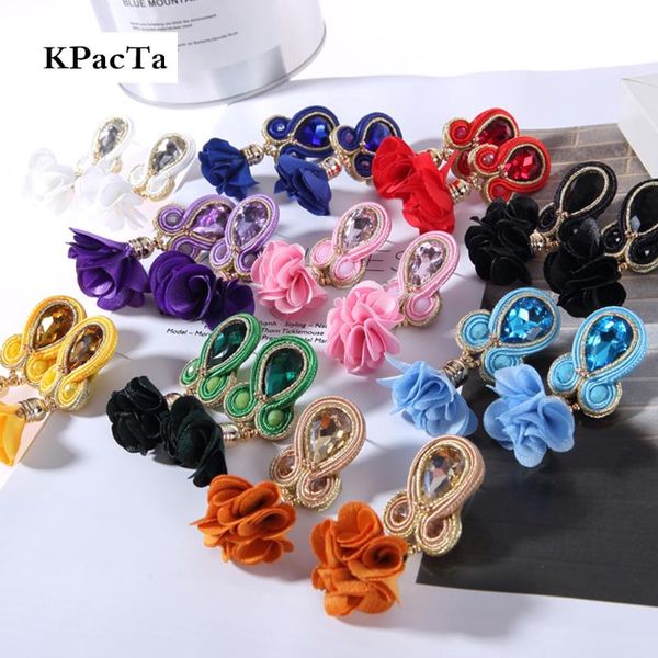 

dangle & chandelier kpacta fashion soutache long earring jewelry women crystal handmade big drop ethnic style clothing accessories oorbellen, Silver