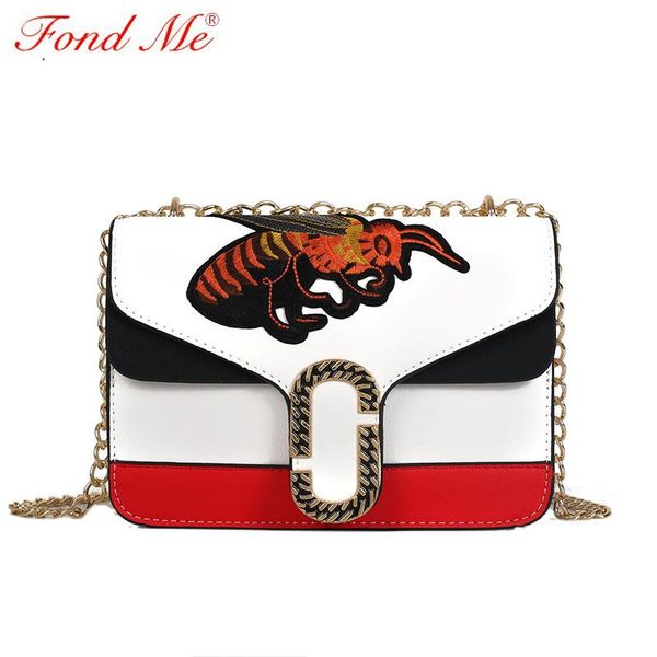 

new fashion embroidered bee shoulder crossbody bag