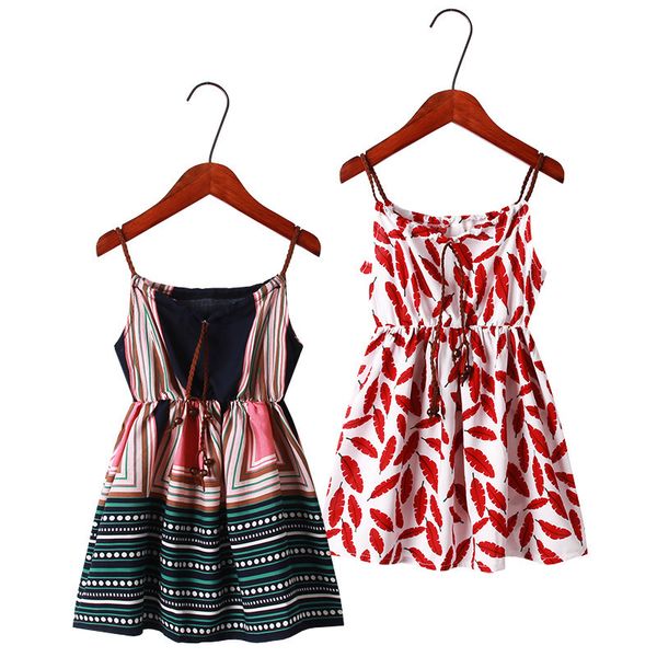 

mother daughter family matching outfits clothes plaid parent-child dress baby girls mom romper fashion summer women kids costume t200707, Red;yellow