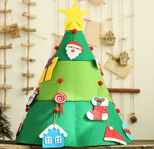 

felt christmas decoration tree 3d with ornaments