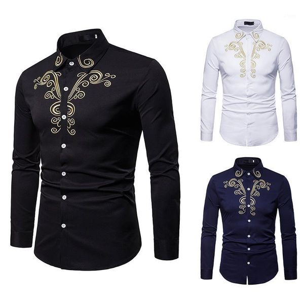 

new men's embroidered large long sleeve shirt in autumn 2020 nx52951, White;black