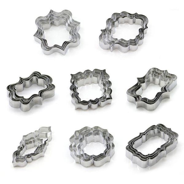 

4pcs stainless steel blessing frame biscuit cookie cutters set wedding cake mould kitchen sugarcraft baking pastry tools1