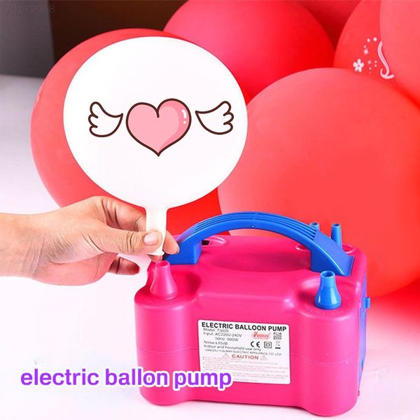 

portable electric balloon inflator pump double hole nozzle air compressor inflatable electric balloon pump air blower eu/us plug 1027
