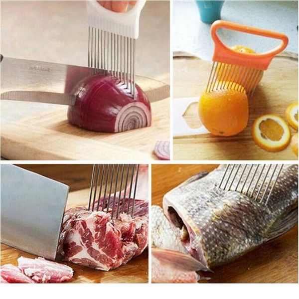 

onion cutter stainless steel tomato onion vegetable slicer cutting aid holder guide slicing cutter meat needle kitchen s bbycyz