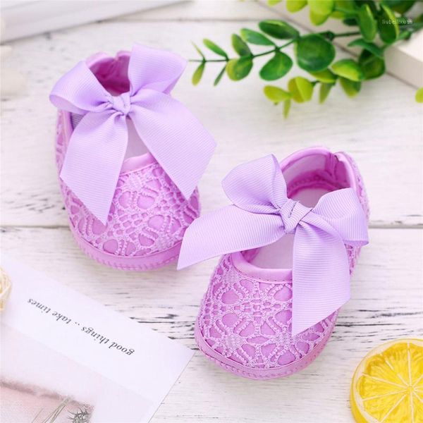 

newborn baby shoes baby girl soft shoes bottom non-slip bow lace girl princess crib infant first walkers1