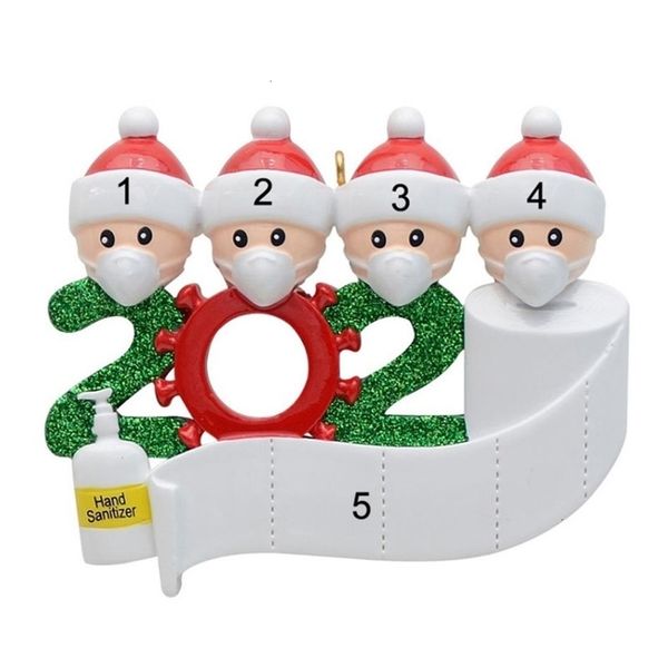 

christmas 9n5iproduct personalized 2020 ornaments quarantine gift decoration family of 4 ornament with face masks hand s