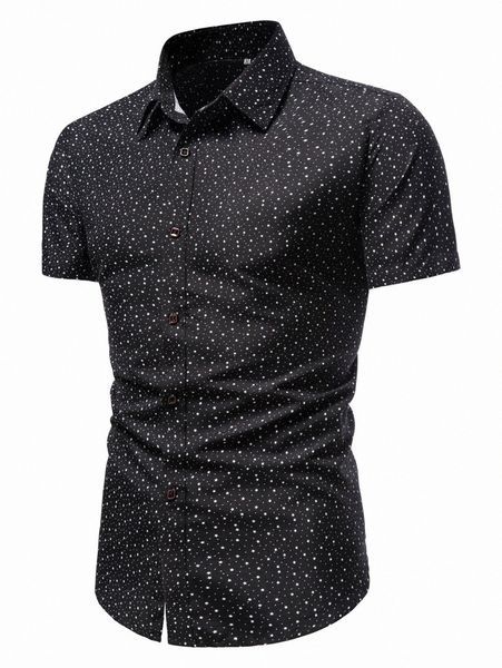

men galaxy print button up shirt a1w2#, White;black
