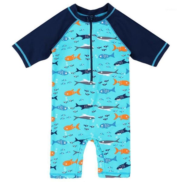 

2020 summer cartoon sharks kids rash guards boys swimwear (upf50+) acrylic children one piece swimsuit beachwear swimming suits1, White;black