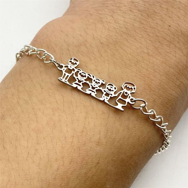 

big family hand bracelet 100% stainless steel family members gift ankle bracelet dainty necklace diy jewelry findings making, Golden;silver