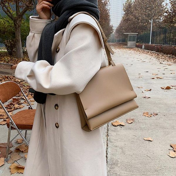 

fashion solid color pu leather shoulder bags for women 2021 lady wild handbags designer trending crossbody messenger bags female