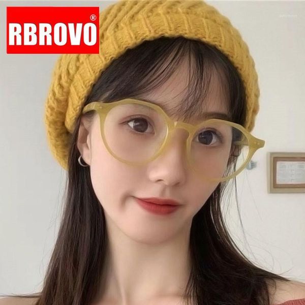 

rbrovo 2020 round retro glasses women glasses frame women brand designer eyeglasses for mirror lentes de lectura mujer1, White;black