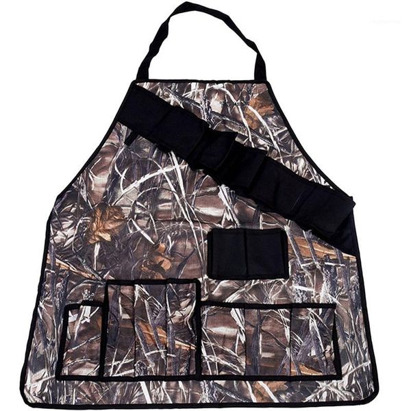 

aprons outdoor picnic bbq apron with tool pockets and beer/spice bottle holder waterproof stain-resistant1