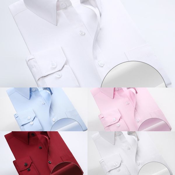 

bguff long sleeve men's autumn winter thin 2020 solid white business casual slim white shirtshirt shirt shirtprofessional men's in, Blue