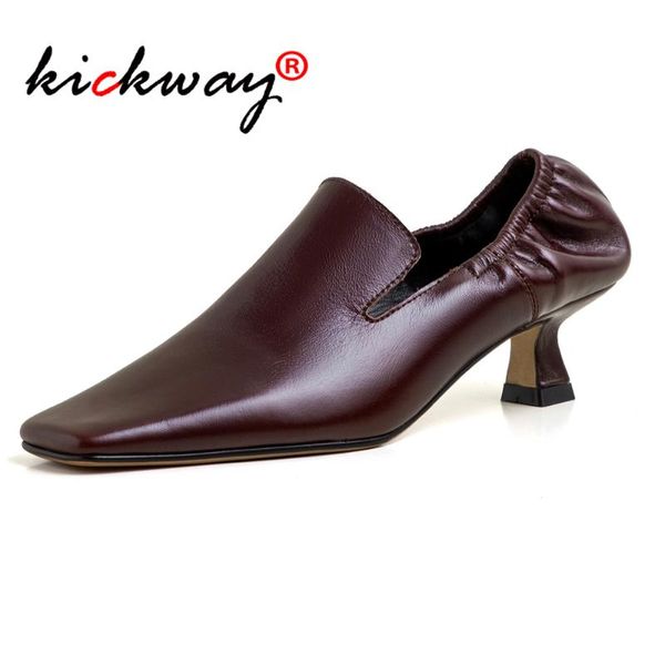 

ladies shoes with heels vintage soft genuine leather shoes women strange style black womans med heel party for women