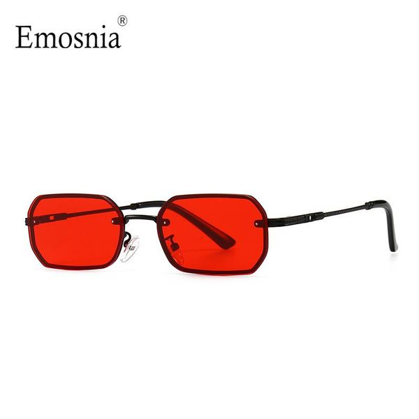 

new rectangle steampunk sunglasses men classic vintage metal fashion small square sun glasses for women red gradient lens uv400, White;black