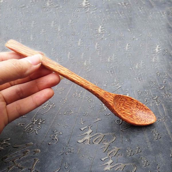 

tropical coconut palm wood spoon cutlery natural wooden coconut spoon for tea soup salad eco friendly tableware kitchen supplies h bbycxz