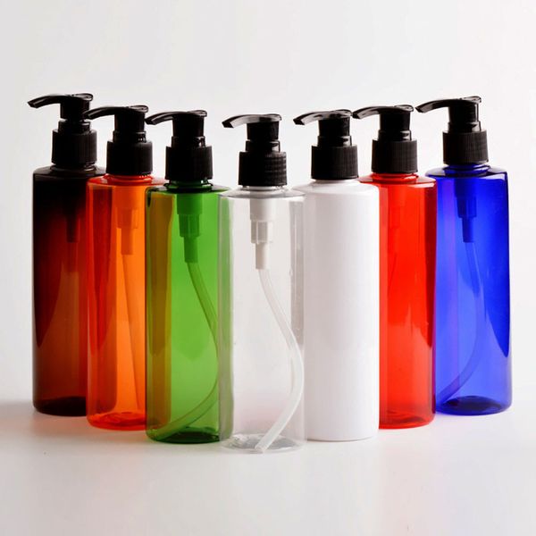 Dağıtıcı Pompa Renkli Plastik Şişe 250cc Kozmetik Konteyner ile Losyon İçin Şampuan boşaltın 30X250ml