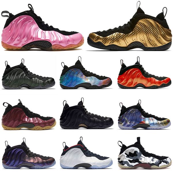

metallic gold pearlized pink penny hardaway shoes alternate galaxy foams one habanero red black rose curry mens bas