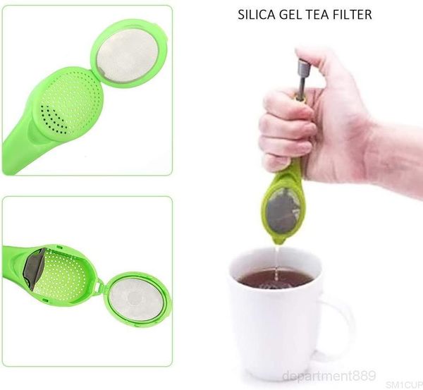 

infuser gadget measure swirl steep stir and press plastic tea coffee strainer