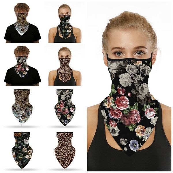 Hot Popular Leopard Print Stampa digitale Maschera per il viso Triangolo Equitazione Maschera Alpinismo Sciarpa magica a prova di insetto T2i51170