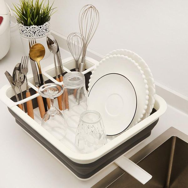 

foldable dish rack kitchen storage holder drainer bowl tableware plate portable drying rack home shelf dinnerware organizer