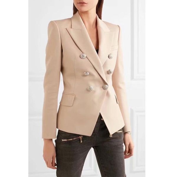

10.19 woman blazer gold buttons office lady work wear must have one, White;black