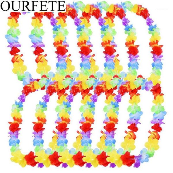 

decorative flowers & wreaths 10pcs hawaiian flower leis garland necklace fancy dress pool decor party hawaii beach fun diy luau supplies1