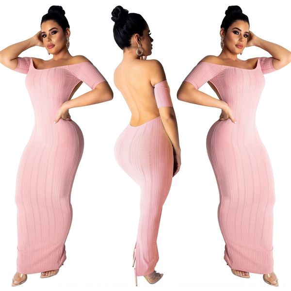 

a8320 women's spring new shoulder strap dress fashion open back strapless short sleeve dress c1ivt, Black;gray