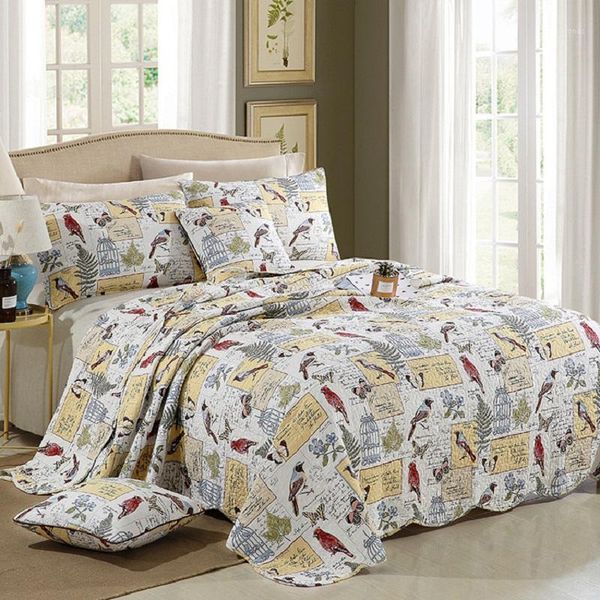 

comforters & sets quality printed quilt set 3pc quilted bedding wash cotton quilts bed covers aircondition bedspread pillowcase king size co