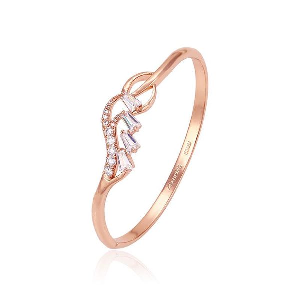 

mxgxfam special price rose 585 gold color flowers + zircon bangles and bracelets for women 60 mm fashion jewelry, Black
