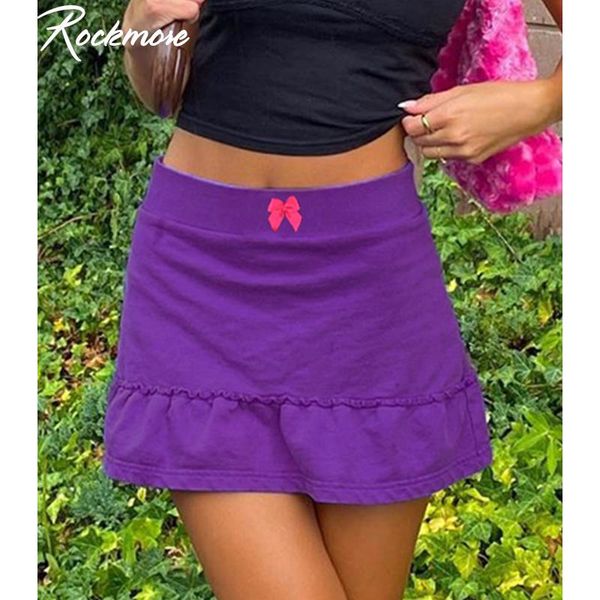 

rockmore bow mini skirts lady trendy 2020 high-waisted skirt harajuku korean streetwear y2k aesthetic bodycon skirts night club, Black