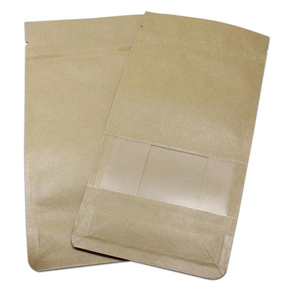 

100 шт. коричневый крафт бумага пищевая упаковка на молнии мешок на молнии