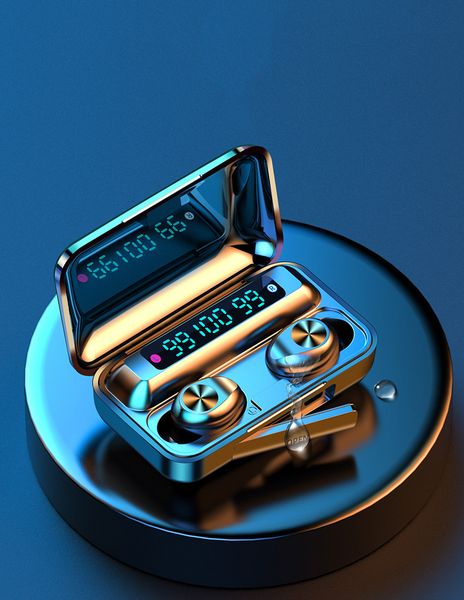 

f9-10 bluetooth earphone microphone headphone headset ture wireless earbuds with 3 led display1