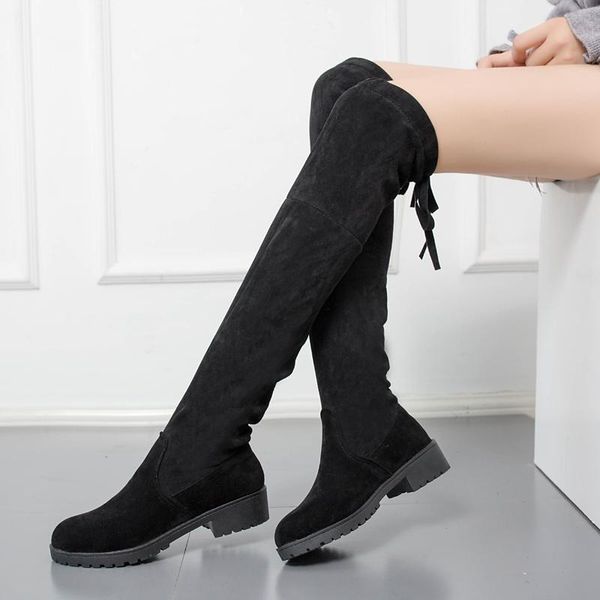 

wadnaso женская обувь тонкий сексуальный над коленом high boots suede женщины осень зима сапоги женские бедра высокие ботинки женщина 40, Black