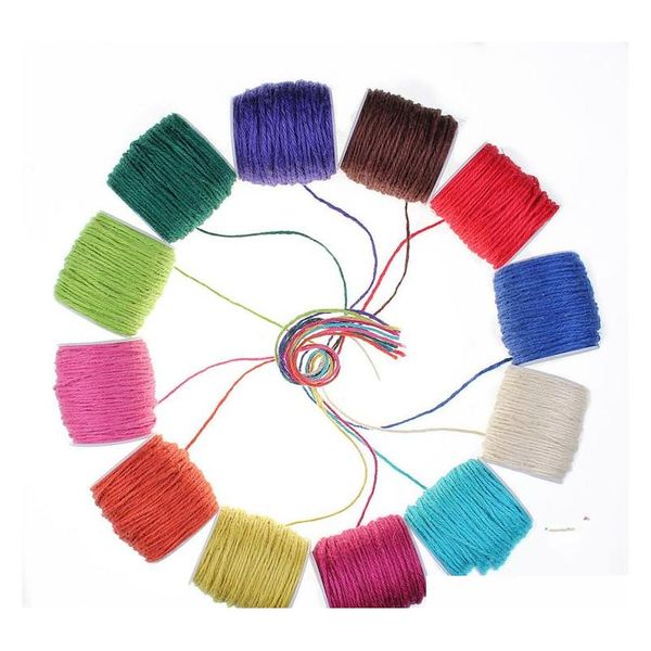 

100% colorful hemp rope 2mm thickness round decorate hand line rope arts and crafts thread clothes tags chi qyldcs garden2010