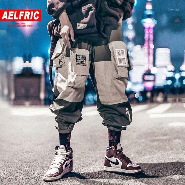 

aelfric patchwork pockets cargo pants mens 2019 harajuku hip hop sweatpant fashion casual male joggers track trousers streetwear1, Black