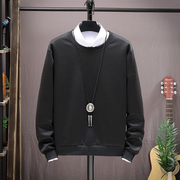 

2020 spring and autumn new men's long korean clothes spring clothes sleeve fashion brand casual korean simple solid color student, Black