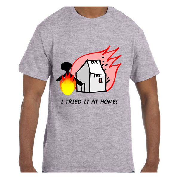 

забавный юмор tshirt я пробовал на дому противопожарных мужчин одежды tee tshirt спорт с капюшоном hoodie