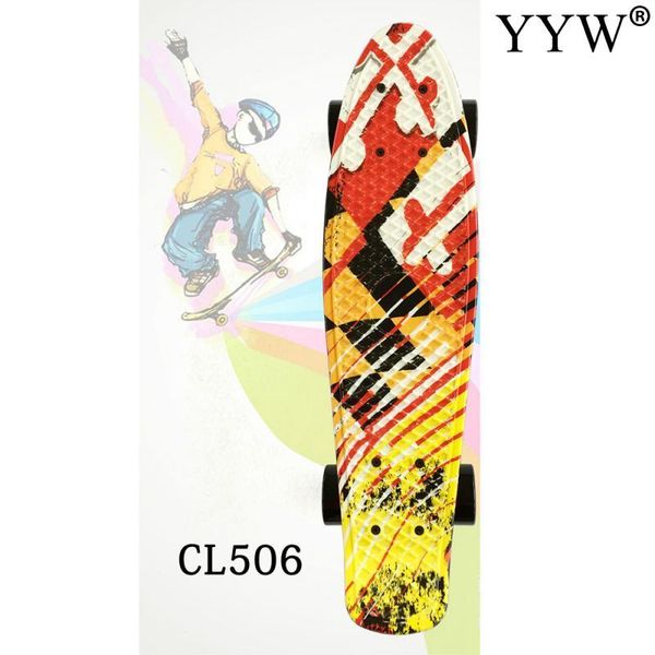 

single tail skateboard mini cruiser board abs plastic 4 wheel teenager figure skating street 4 colors single up red color