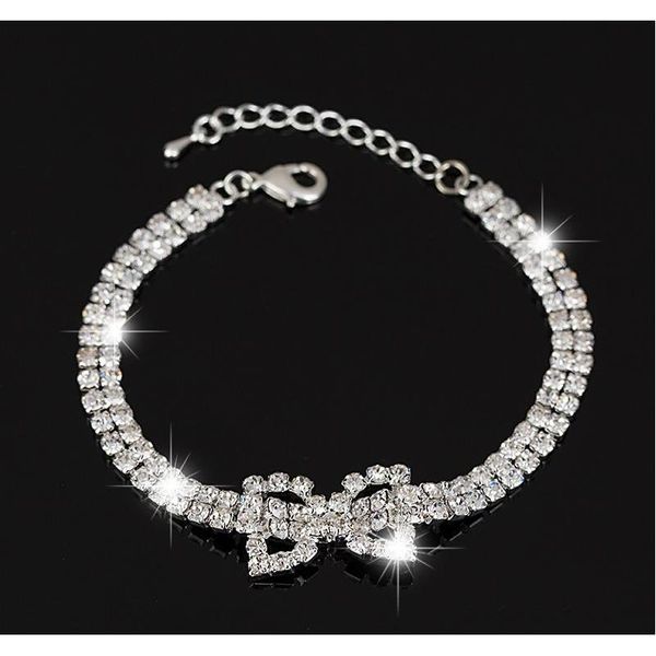 

crystal bracelets for women femme silver color charm bracelets bangles wedding jewelry with stones 2020 the bride adorn article sb5py, Black