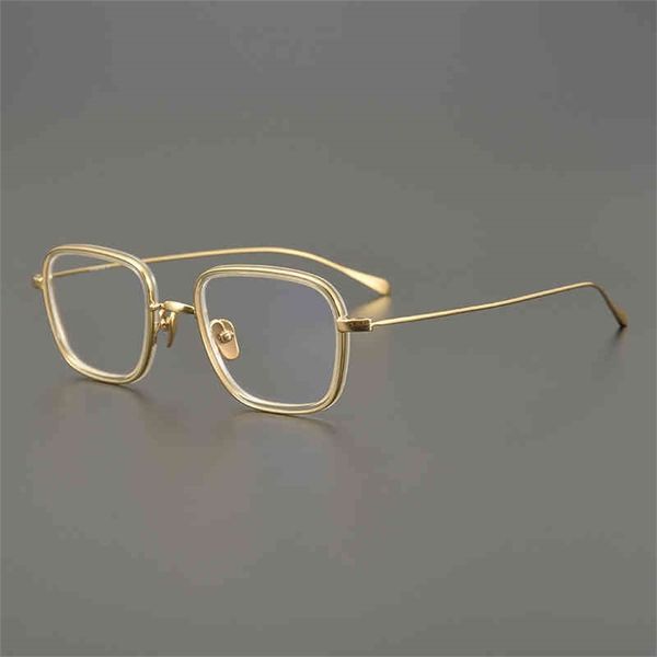 

70% off clearance online 9.6 gram gold handmade pure titanium ultra light female myopia men's business with glasses frame, White;black