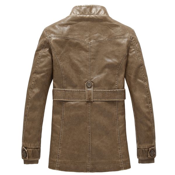 

2021 new autumn from men slim fit heist bomber jacket leather false coat 327 al14, Black