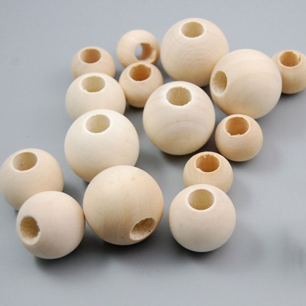 

8-25mm natural round wooden for diy jewelry making bracelet with hole wood loose ball spacer beads accessories